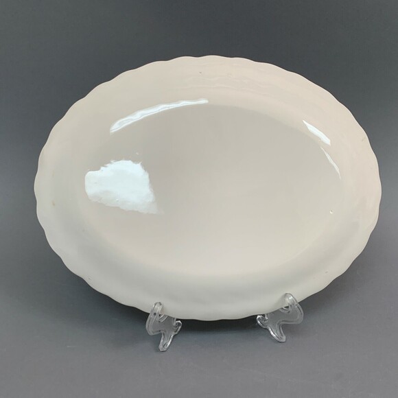 Clifton by Royal Oval Platter Tray Plate Ivory Floral Swirl Rim 11 5/8" - Picture 4 of 9